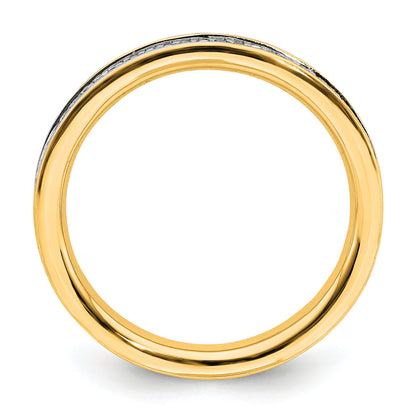 Sterling Silver Stackable Expressions & Diamonds Gold Plated Ring