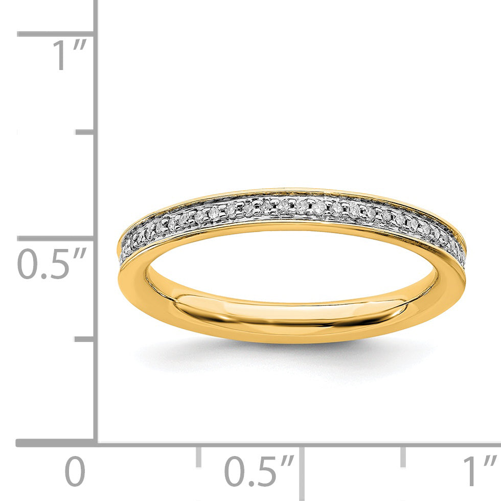 Sterling Silver Stackable Expressions & Diamonds Gold Plated Ring