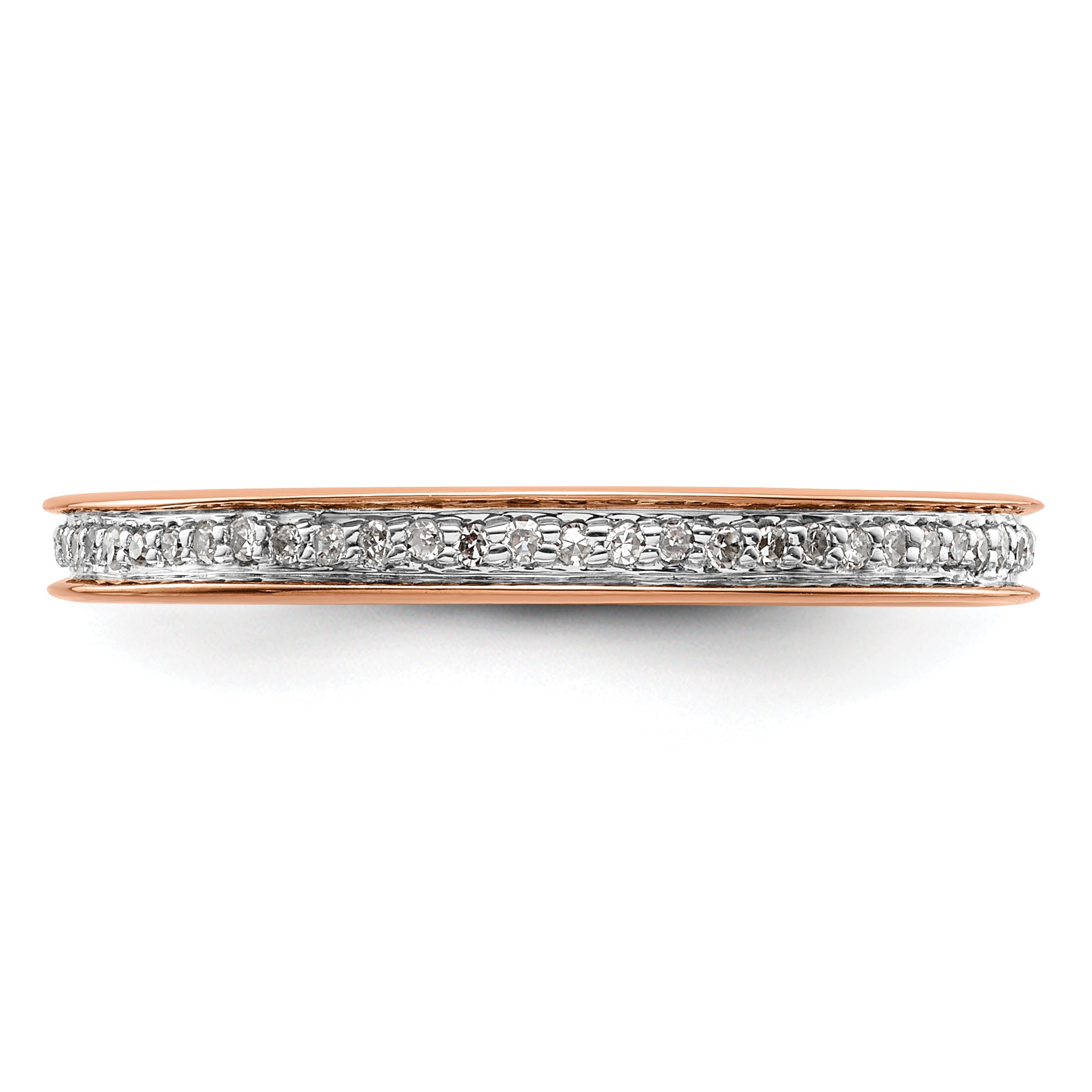 Sterling Silver Stackable Expressions & Diamonds Pink Plated Ring
