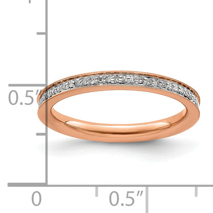 Sterling Silver Stackable Expressions & Diamonds Pink Plated Ring