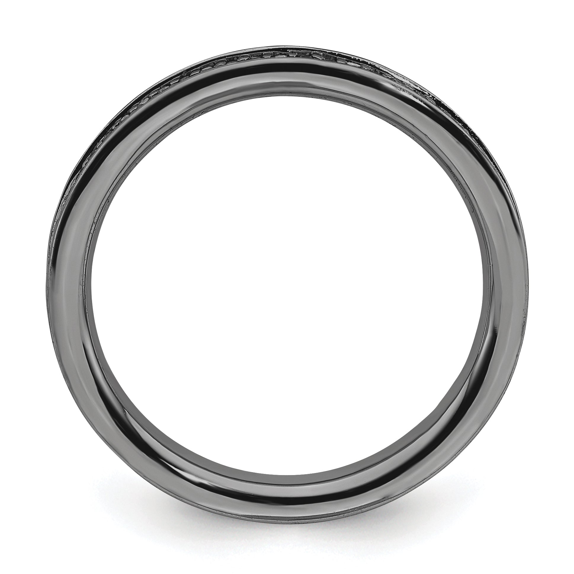 Sterling Silver Stackable Expressions & Diamonds Black Plated Ring