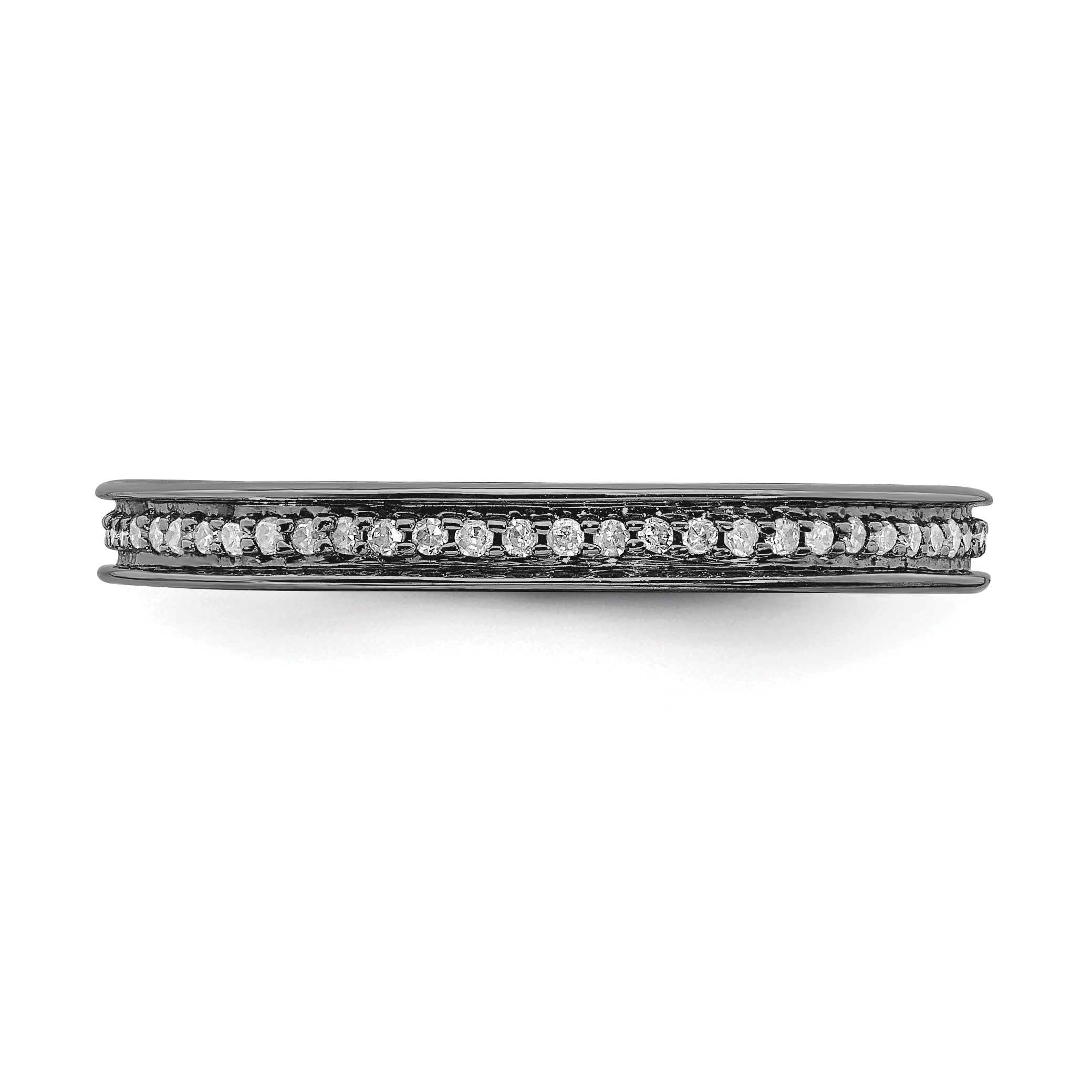 Sterling Silver Stackable Expressions & Diamonds Black Plated Ring