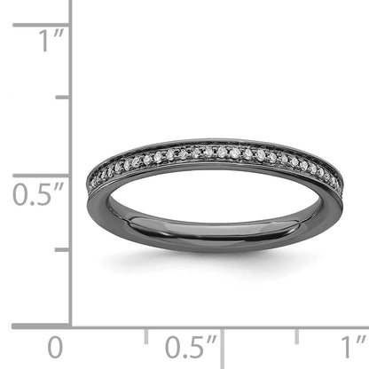 Sterling Silver Stackable Expressions & Diamonds Black Plated Ring
