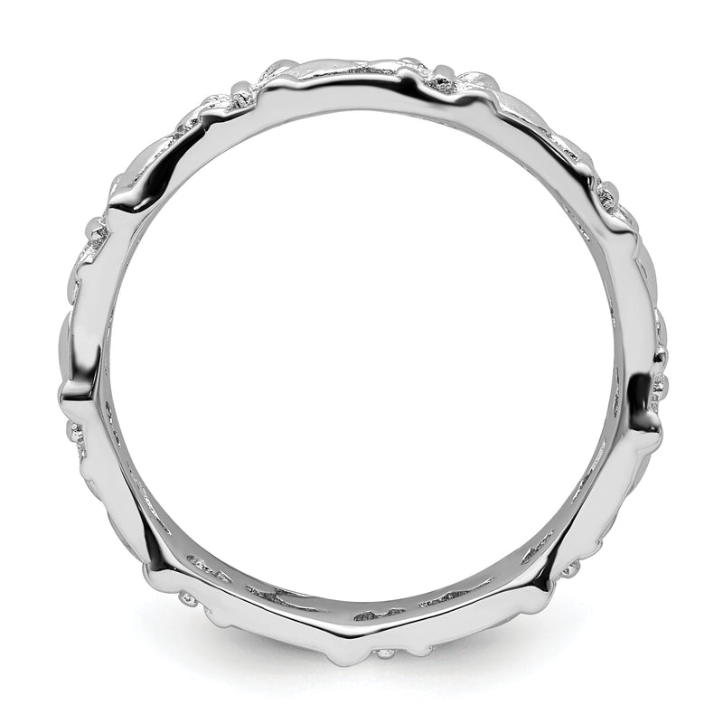 Sterling Silver Stackable Expressions Polished Fleur De Lis Ring