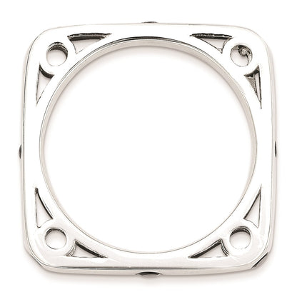 Sterling Silver Stackable Expressions Polished Created Sapphire Square Ring (Size 9 Only)