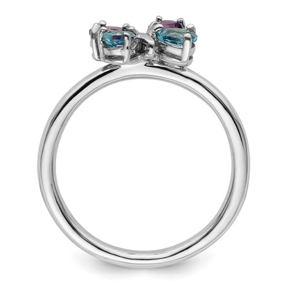 Sterling Silver Stackable Expressions Polished Bt & Am Butterfly Ring