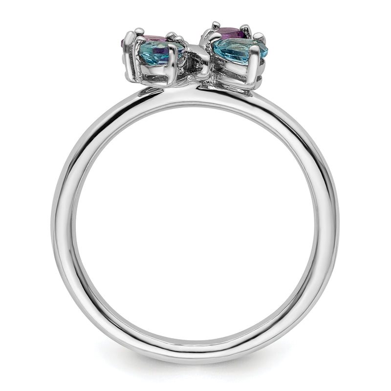 Sterling Silver Stackable Expressions Polished Bt & Am Butterfly Ring