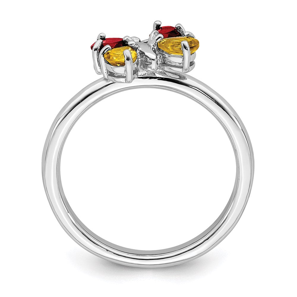 Sterling Silver Stackable Expressions Polished Ci & Ga Butterfly Ring