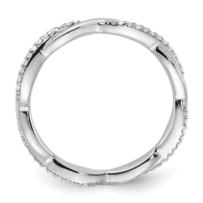 Sterling Silver Stackable Expressions Polished Diamond Ring