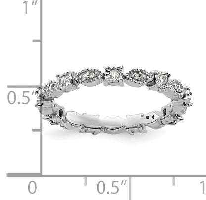 Sterling Silver Stackable Expressions Polished Diamond Ring
