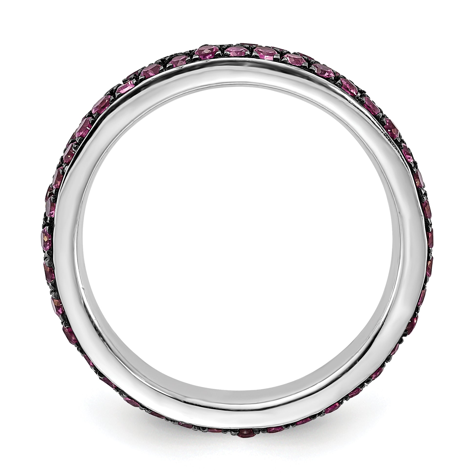 Sterling Silver Stackable Expressions Polished Created Ruby Ring