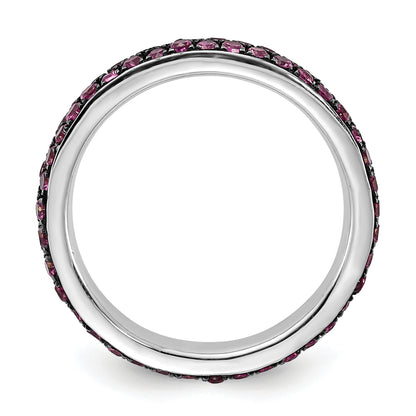 Sterling Silver Stackable Expressions Polished Created Ruby Ring