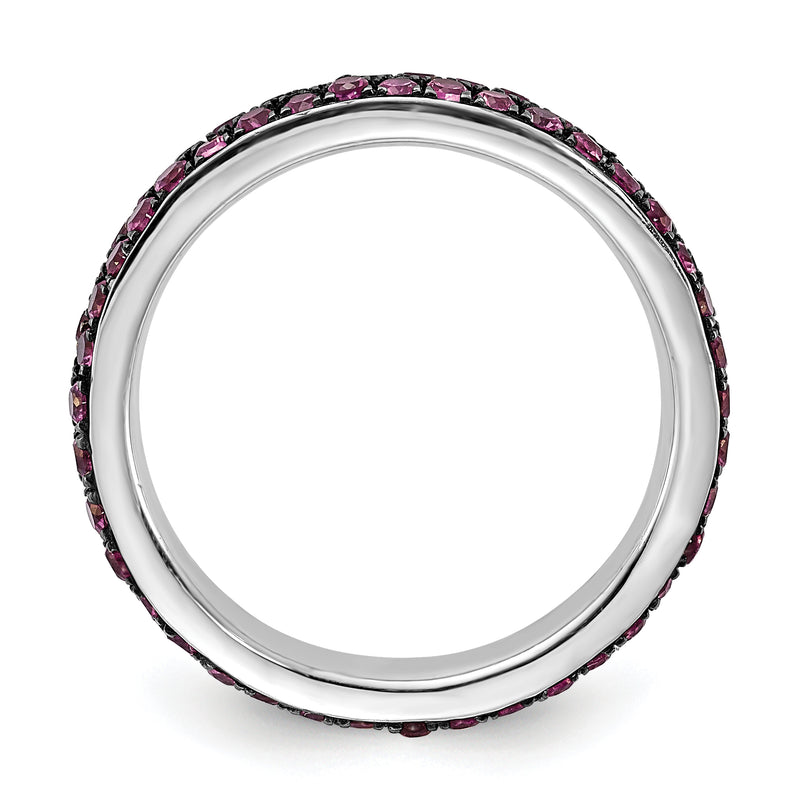 Sterling Silver Stackable Expressions Polished Created Ruby Ring