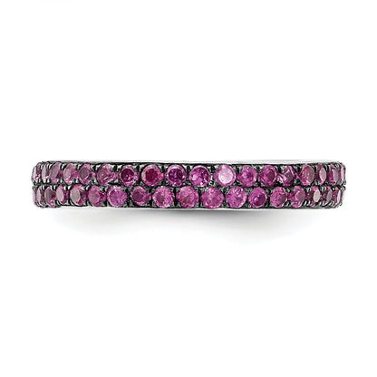 Sterling Silver Stackable Expressions Polished Created Ruby Ring