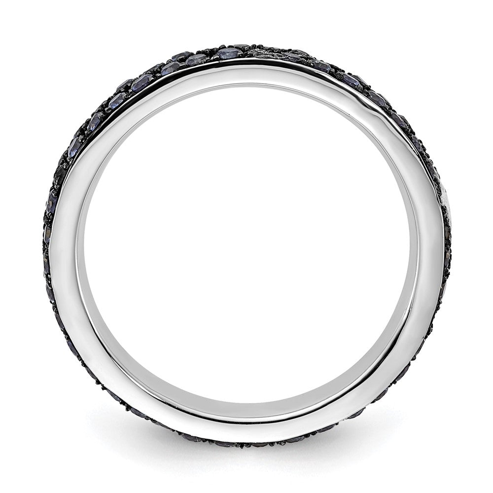 Sterling Silver Stackable Expressions Polished Created Sapphire Ring