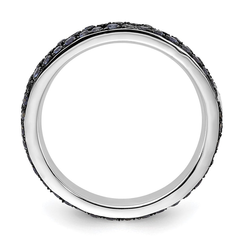 Sterling Silver Stackable Expressions Polished Created Sapphire Ring