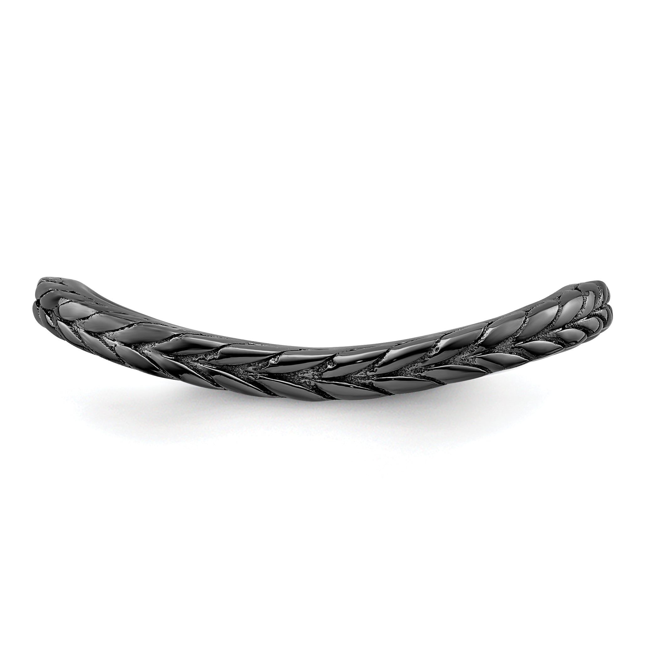 Sterling Silver Stackable Expressions Polished Black Plated Wave Ring