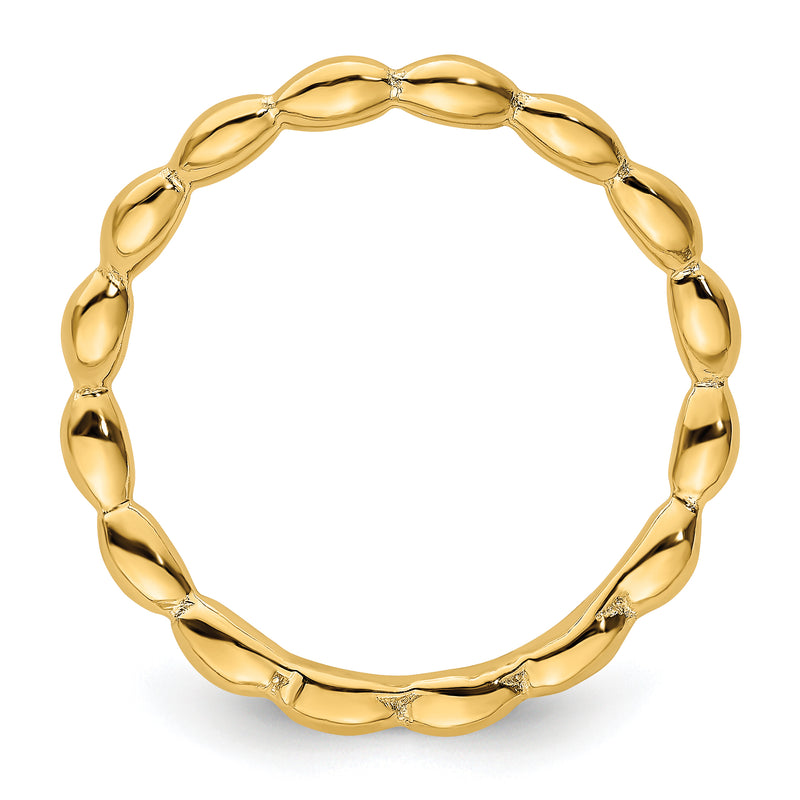 Sterling Silver Stackable Expressions Polished Gold Plate Wave Ring