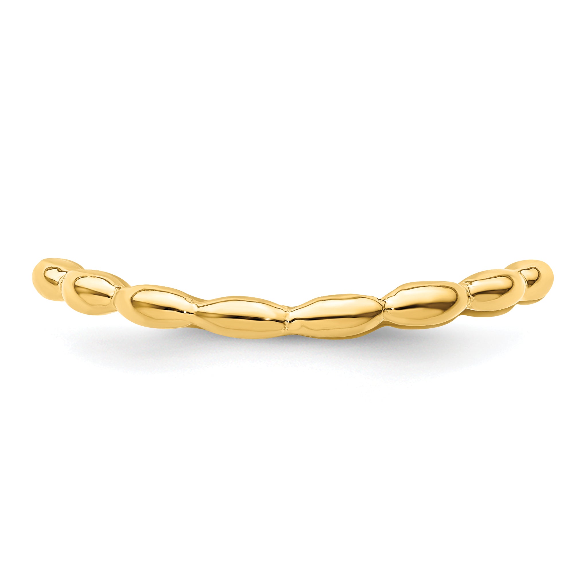 Sterling Silver Stackable Expressions Polished Gold Plate Wave Ring