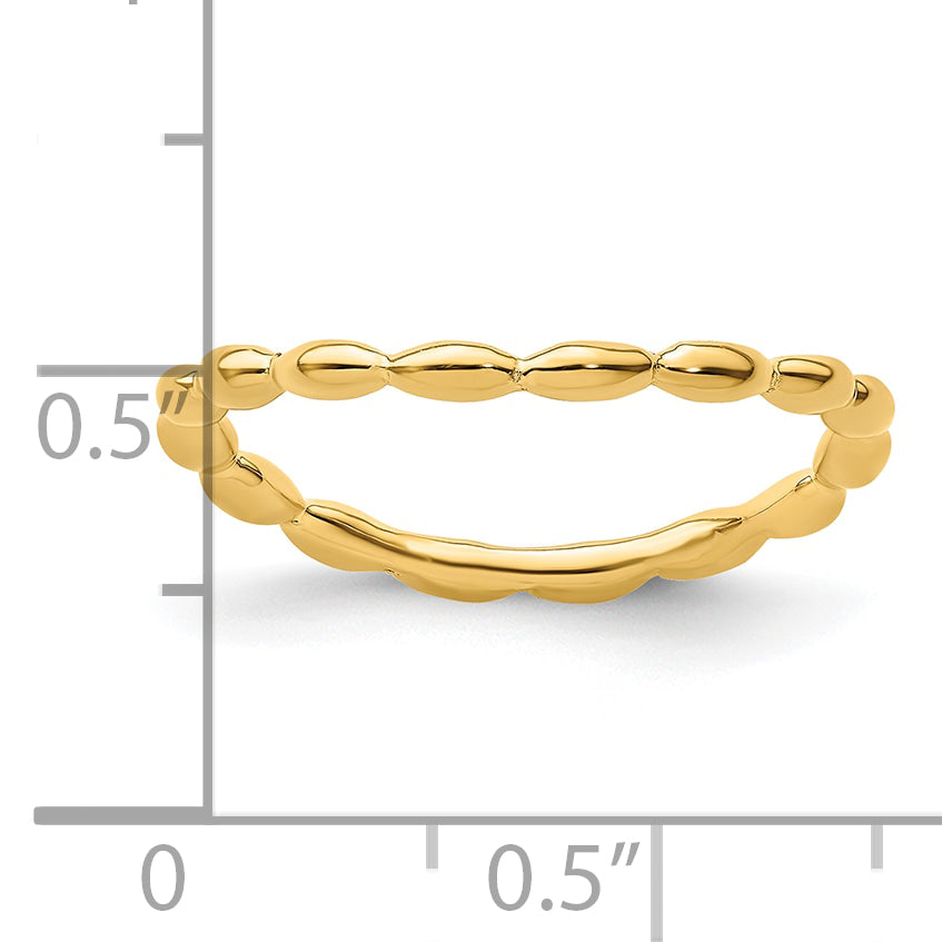 Sterling Silver Stackable Expressions Polished Gold Plate Wave Ring