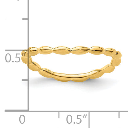 Sterling Silver Stackable Expressions Polished Gold Plate Wave Ring