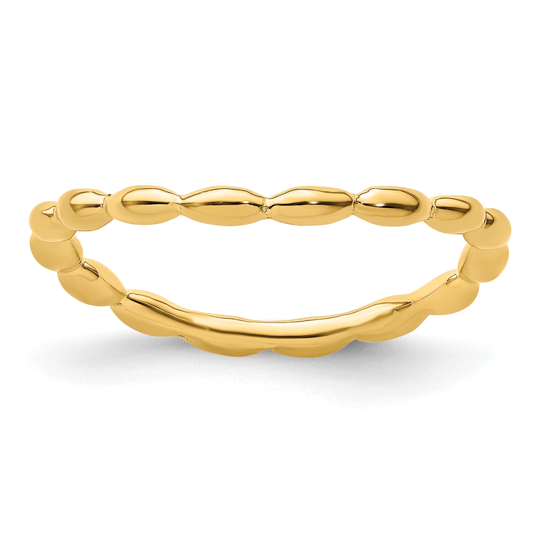 Sterling Silver Stackable Expressions Polished Gold Plate Wave Ring