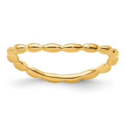 Sterling Silver Stackable Expressions Polished Gold Plate Wave Ring