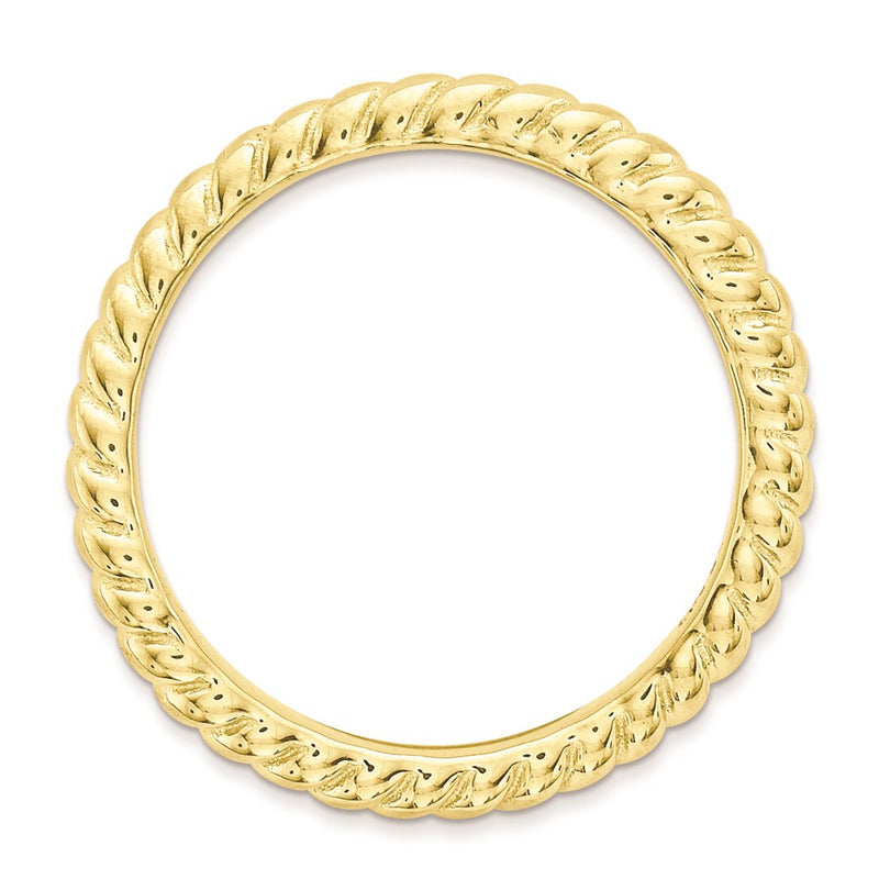 Sterling Silver Stackable Expressions Polished Gold Plate Wave Ring