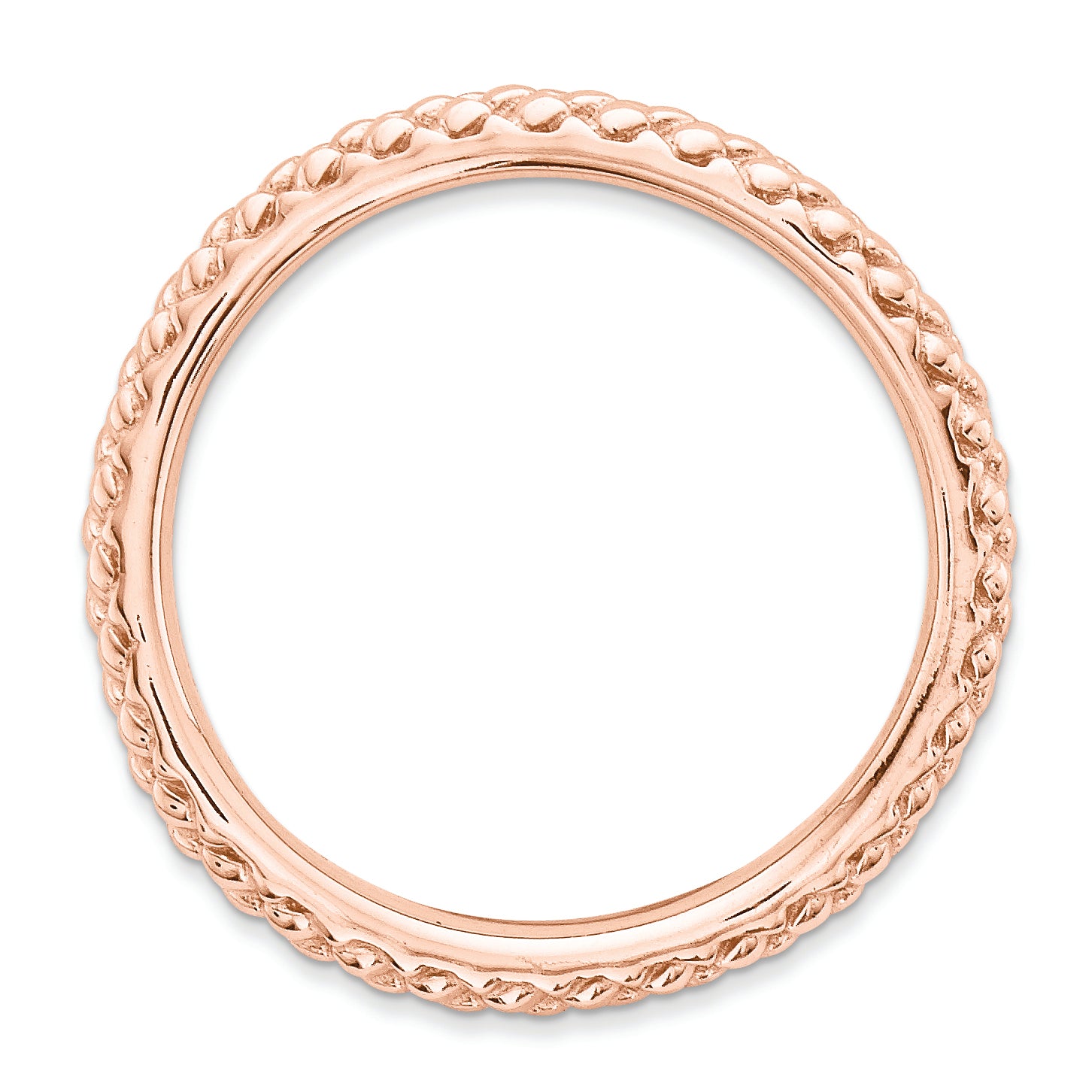 Sterling Silver Stackable Expressions Polished Pink Plate Wave Ring