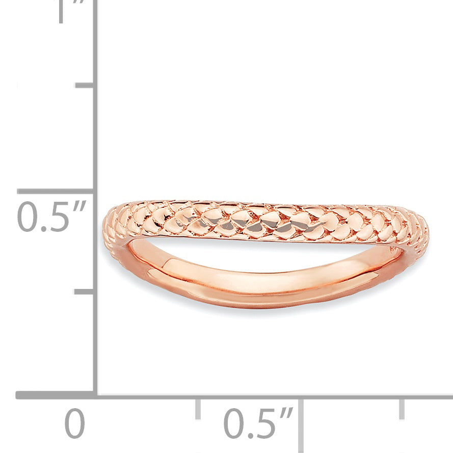 Sterling Silver Stackable Expressions Polished Pink Plate Wave Ring