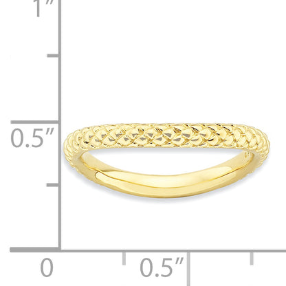 Sterling Silver Stackable Expressions Polished Gold Plate Wave Ring