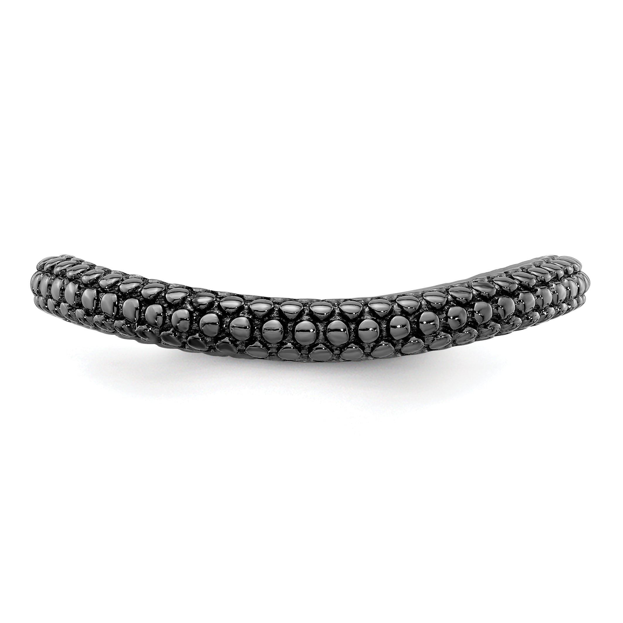 Sterling Silver Stackable Expressions Polished Black Plated Wave Ring