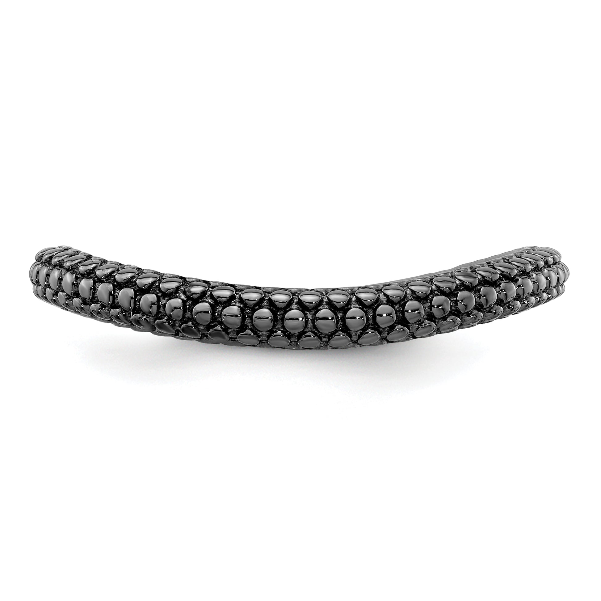 Sterling Silver Stackable Expressions Polished Black Plated Wave Ring