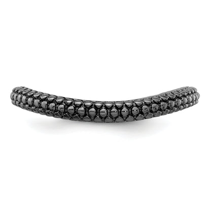 Sterling Silver Stackable Expressions Polished Black Plated Wave Ring