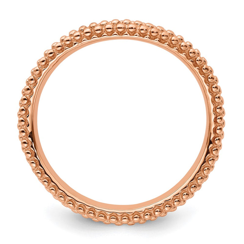 Sterling Silver Stackable Expressions Polished Pink Plated Wave Ring