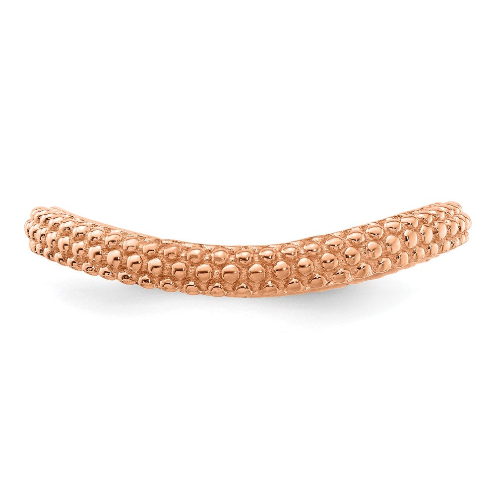 Sterling Silver Stackable Expressions Polished Pink Plated Wave Ring