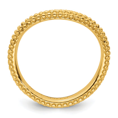 Sterling Silver Stackable Expressions Polished Gold Plated Wave Ring