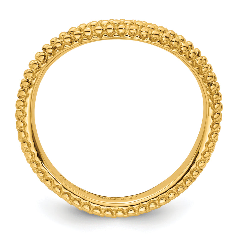 Sterling Silver Stackable Expressions Polished Gold Plated Wave Ring