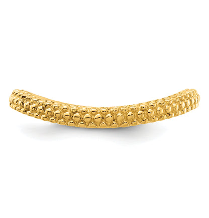 Sterling Silver Stackable Expressions Polished Gold Plated Wave Ring