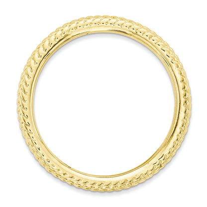 Sterling Silver Stackable Expressions Polished Gold Plate Wave Ring