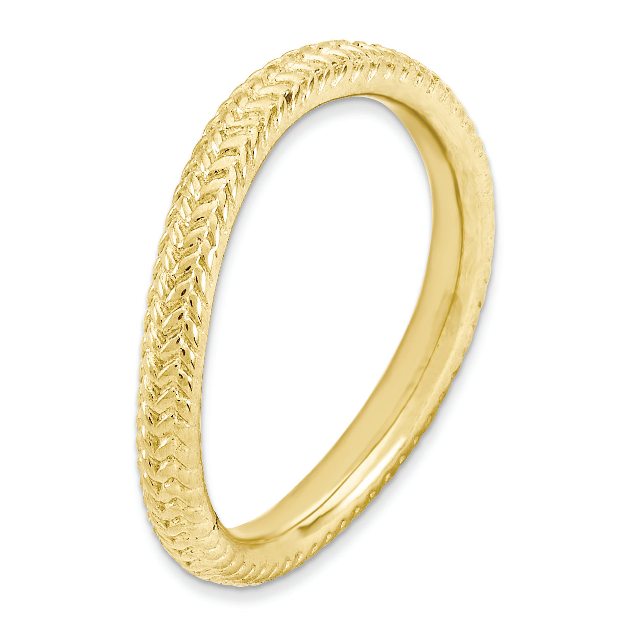 Sterling Silver Stackable Expressions Polished Gold Plate Wave Ring