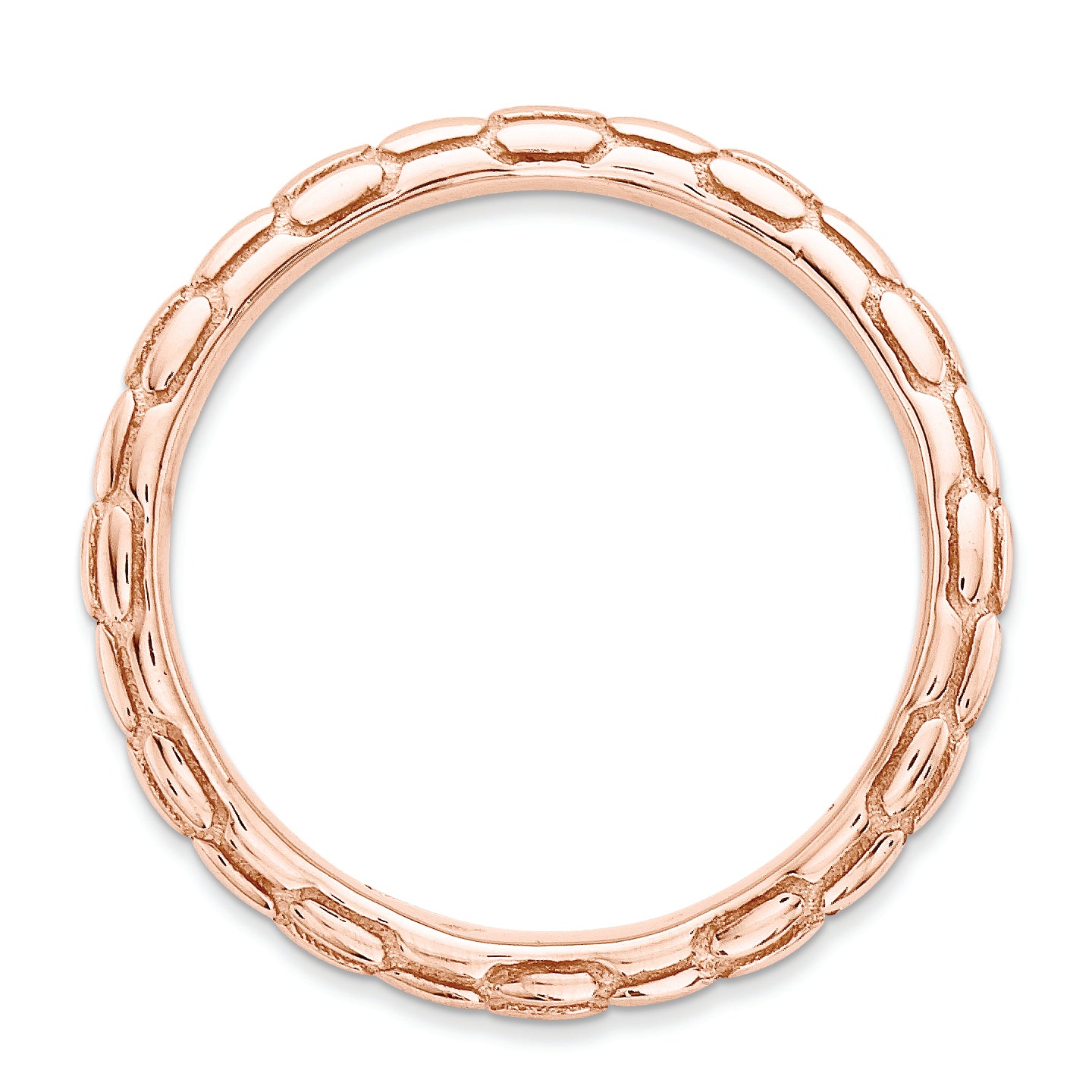 Sterling Silver Stackable Expressions Polished Pink Plate Wave Ring