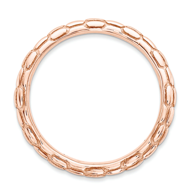 Sterling Silver Stackable Expressions Polished Pink Plate Wave Ring