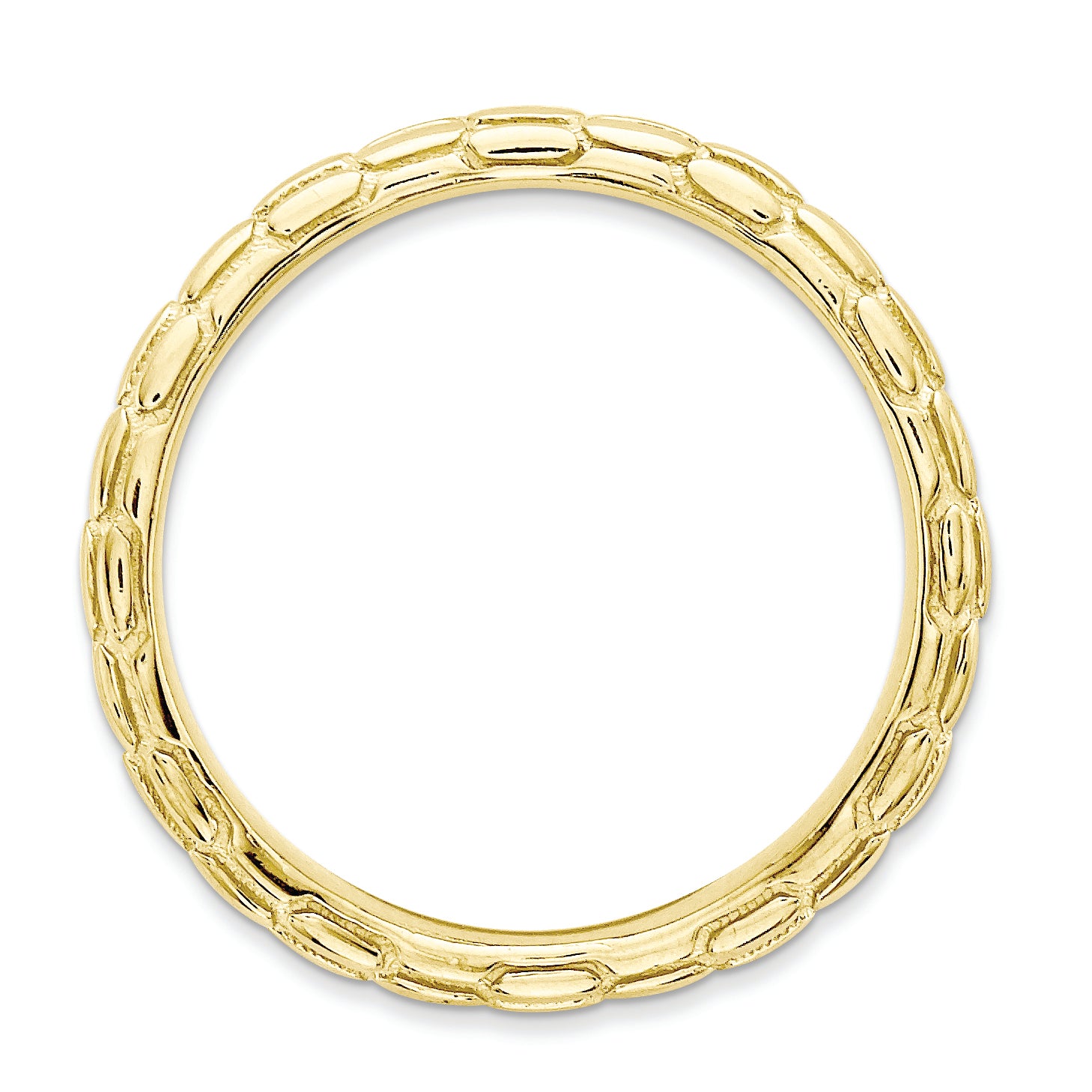 Sterling Silver Stackable Expressions Polished Gold Plate Wave Ring