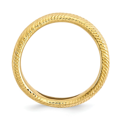 Sterling Silver Stackable Expressions Polished Gold Plate Wave Ring