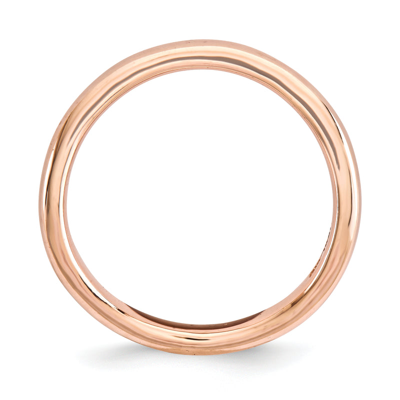 Sterling Silver Stackable Expressions Polished Pink Plate Wave Ring