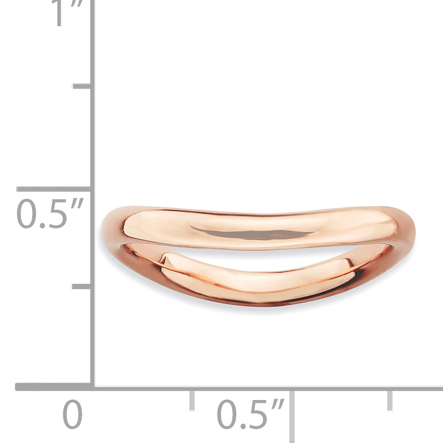 Sterling Silver Stackable Expressions Polished Pink Plate Wave Ring