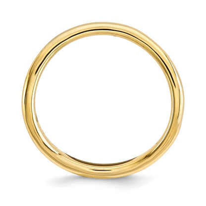 Sterling Silver Stackable Expressions Polished Gold Plate Wave Ring