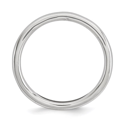 Sterling Silver Stackable Expressions Polished Rhodium Plate Wave Ring (Size 7 Only)