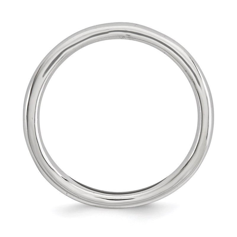 Sterling Silver Stackable Expressions Polished Rhodium Plate Wave Ring (Size 7 Only)